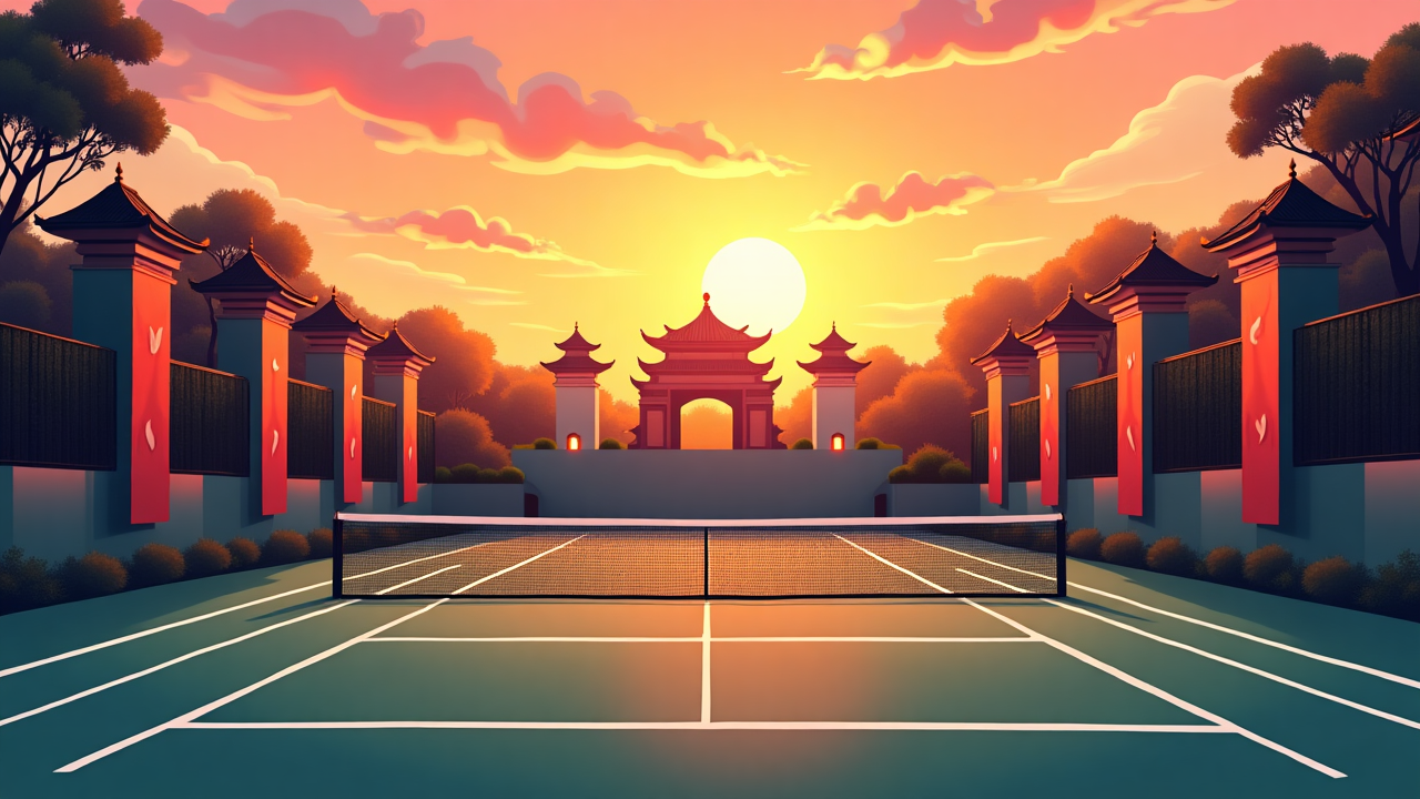 Luxury tennis court