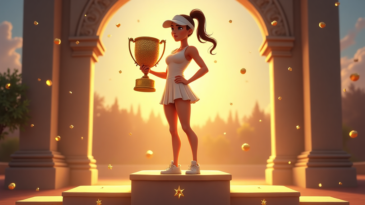Champion with trophy