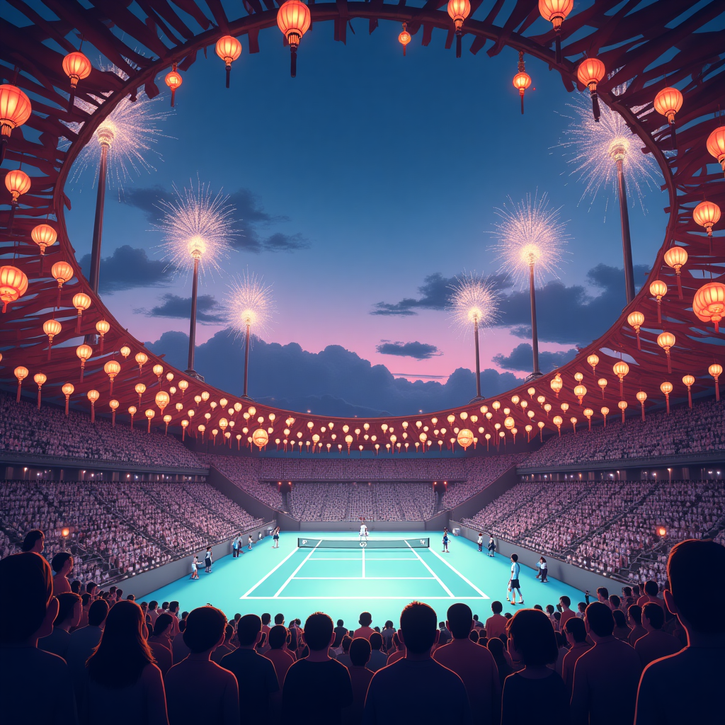 Stadium at sunset